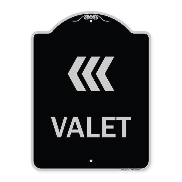 Valet Left Arrow Heavy-Gauge Aluminum Architectural Sign, 24" x 18", BS-1824-22772